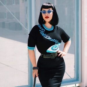 Kissing Charlie 'Hold On' Retro Pinup Novelty Sweater